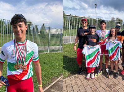 Macerata, cinque ori e due bronzi: l’anno super di Sante Pacioni nel pattinaggio corsa