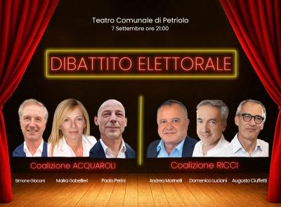 Petriolo, la politica va a teatro: dibattito pubblico tra la coalizione di Ricci e la coalizione di Acquaroli Petriolo, la politica va a teatro: dibattito pubblico tra la coalizione di Ricci e la coalizione di Acquaroli