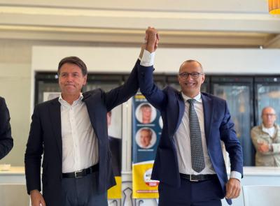 Civitanova, Ricci incontra Conte e promette: "Salario minimo regionale e trasporto scolastico gratuito"