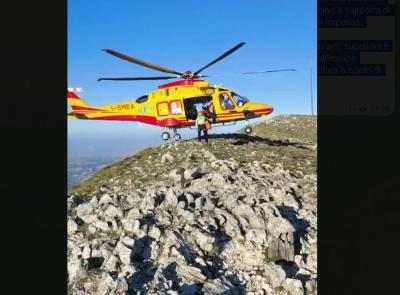 Escursionista cade in zona impervia sul Monte San Vicino: soccorsa e trasportata a Torrette