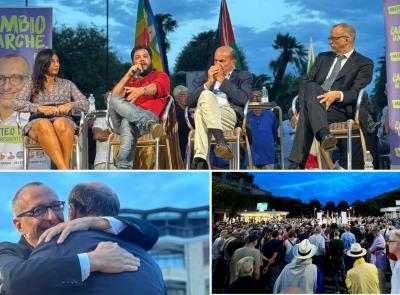 Bersani al fianco di Ricci a Civitanova: "Siamo un’onda che cresce, mai vista prima"