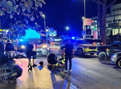 Civitanova, scontro tra auto e scooter: un uomo finisce in ospedale (FOTO)