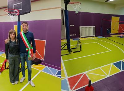 Pioraco, nuovi colori all'Istituto "Nazareno Strampelli": inaugurato il nuovo spazio per l'attività motoria