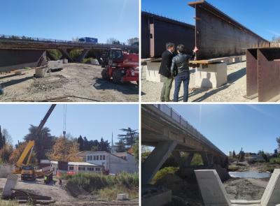 Macerata, nuovo ponte di Piediripa: iniziato l'assemblamento delle travi Macerata, nuovo ponte di Piediripa: iniziato l'assemblamento delle travi