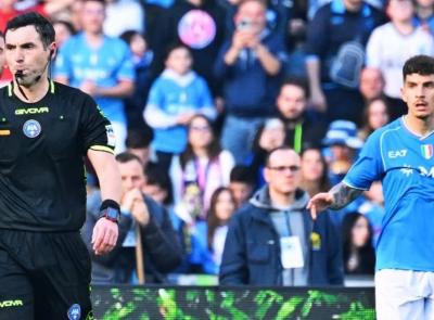 Sacchi designato per Napoli–Cagliari: l'arbitro maceratese torna al Maradona per gli ottavi di Coppa Italia