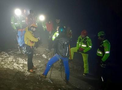 Paura sui Sibillini: due alpinisti bloccati nel ghiaccio, salvati grazie al drone del soccorso alpino