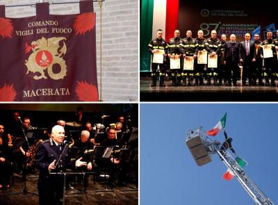 Macerata celebra l'87° anniversario dei vigili del fuoco al Teatro Lauro Rossi (FOTO e VIDEO)