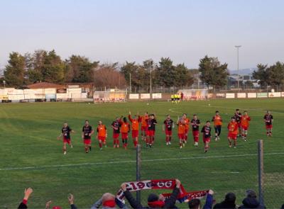 Promozione, Aurora Treia corsara a Montecosaro: vetta sempre più solida