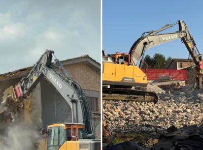 Passo di Treia, addio alla vecchia scuola: ruspe in azione per il nuovo Polo da 9 milioni