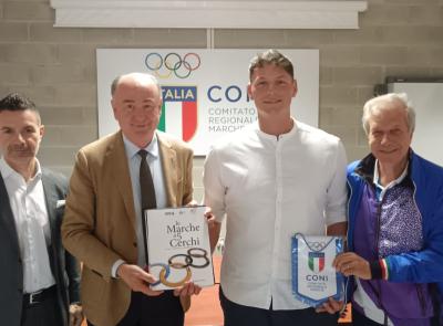 Gabriele Quattrini, orgoglio marchigiano del baseball mondiale, ricevuto ad Ancona dal Coni