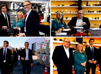 Crisi energetica e mercati, Albano e Acquaroli in visita da Eurosuole: "Istituzioni al fianco delle imprese" (FOTO e VIDEO)