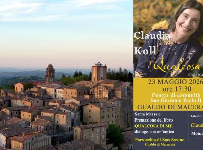 Gualdo, Claudia Koll presenta il suo ultimo libro  “Qualcosa di me- dialogo con un'amica”