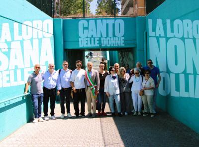 Porto Recanati, ecco il sottopasso "Alda Merini": i murales di Morden Gore contro la violenza di genere