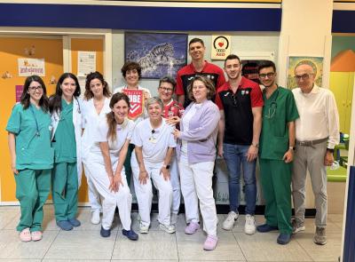 La Lube Volley porta un sorriso ai piccoli pazienti dell’ospedale di Macerata