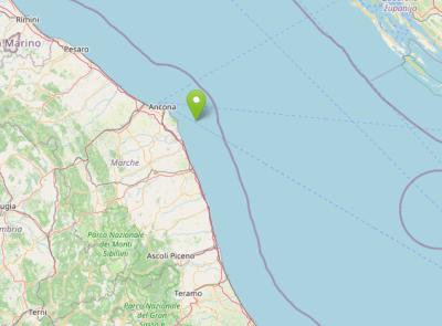 Lieve scossa di terremoto al largo della costa marchigiana