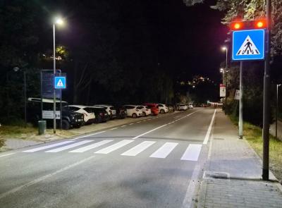 Recanati, attivato il primo attraversamento pedonale con illuminazione led intelligente