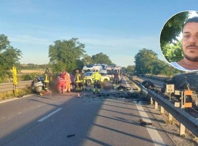 Tragedia in superstrada: identificata una delle vittime, è il 41enne Christian Perugini