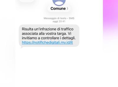 Finti avvisi di infrazione a Tolentino: è una truffa via sms