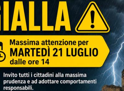 Matelica, allerta gialla per temporali: attenzione dalle ore 14