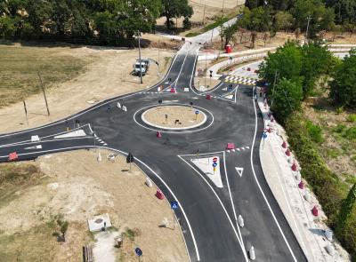 Montecassiano, nuova rotatoria sulla Provinciale 77 bis: cambia la viabilità in zona Villa Mattei