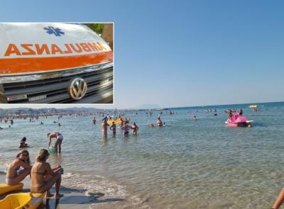 Civitanova, malore in mare: uomo soccorso e trasportato in ospedale