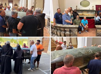 San Severino, l'urna di San Pacifico trasferita a San Domenico: ultimata la traslazione