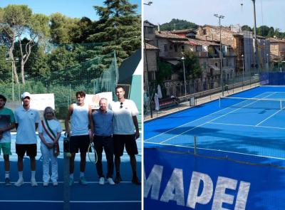 San Severino, 70mila euro per il Tennis Club: inaugurati i nuovi campi 1 e 2