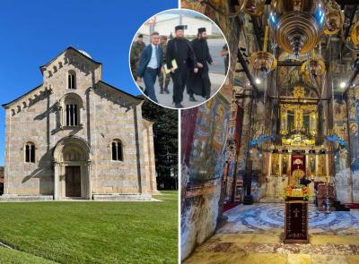 Andrea Angeli e il legame con Decani: i monaci intonano l'Inno dei cherubini (FOTO e VIDEO)