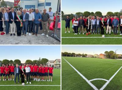 San Severino, nuovo look per il “Tullio Leonori”: inaugurato il campo in erba sintetica
