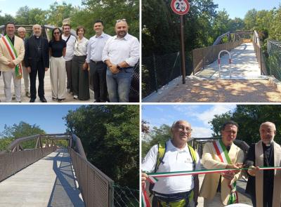 Tolentino, inaugurato il nuovo tratto della ciclabile verso il Castello della Rancia