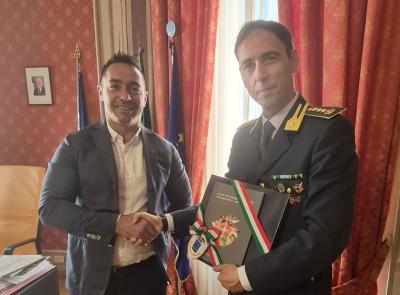 Guardia di Finanza, il presidente Gentilucci riceve il nuovo comandante Bertini: vertice in Provincia nel segno della legalità