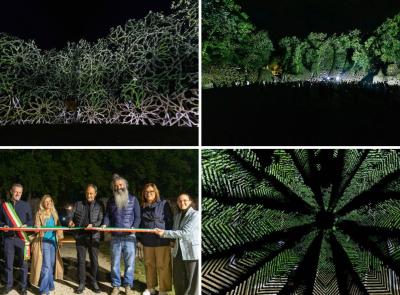 L'arte della luce trasforma l'Anfiteatro di Urbisaglia: successo per le geometrie visive di Javier Riera