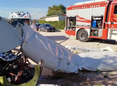 Recanati, ultraleggero precipita durante l'atterraggio: due feriti a Torrette