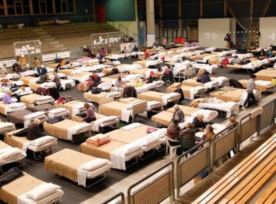 San Severino su National Geographic a dieci anni dal sisma: lo scatto del palasport simbolo dell'emergenza