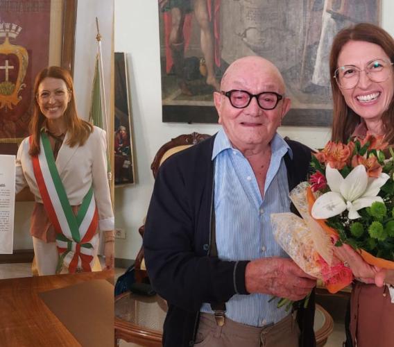 Potenza Picena, i 100 anni del capo stazione Luigi Gratti festeggiati in Comune
