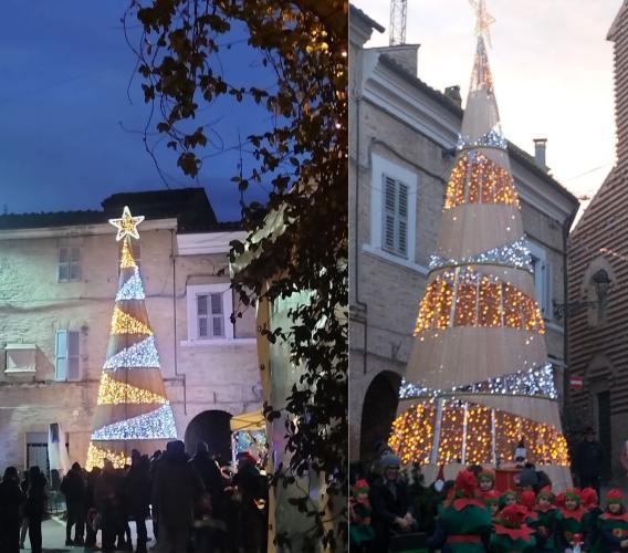 Un albero di Natale "a spirale" intrecciato a mano: Mogliano esalta il suo sapere artigianale