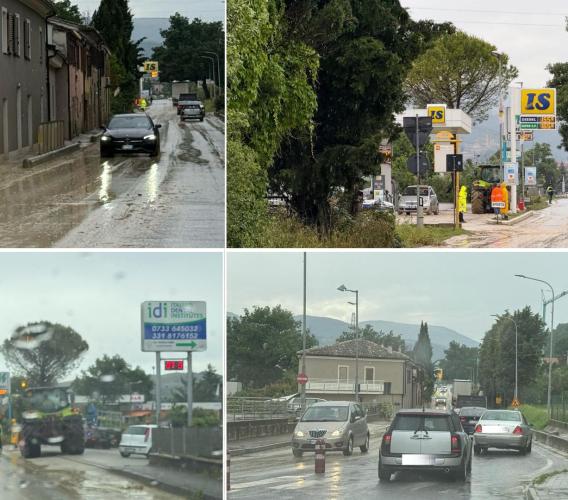 Acquazzone nel Maceratese: frane e smottamenti sulla Septempedana Acquazzone nel Maceratese: frane e smottamenti sulla Septempedana