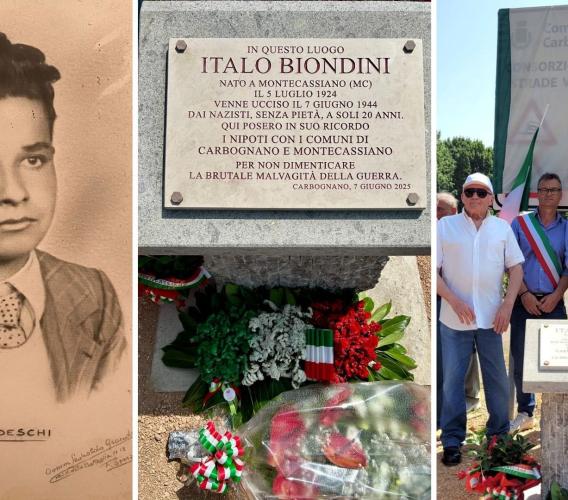 Montecassiano, fu ucciso dai nazisti per salvare una ragazza: a Carbognano il cippo per Italo Biondini Montecassiano, fu ucciso dai nazisti per salvare una ragazza: a Carbognano il cippo per Italo Biondini