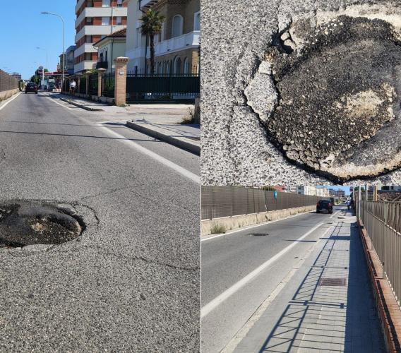 Civitanova, buca pericolosa dopo il sottopasso nord preoccupa i motociclisti: “Serve soluzione immediata” Civitanova, buca pericolosa dopo il sottopasso nord preoccupa i motociclisti: “Serve soluzione immediata”
