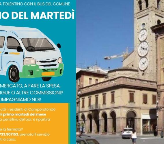 Da Camporotondo a Tolentino con il "pulmino del martedì": parte l'iniziativa gratis del Comune Da Camporotondo a Tolentino con il "pulmino del martedì": parte l'iniziativa gratis del Comune