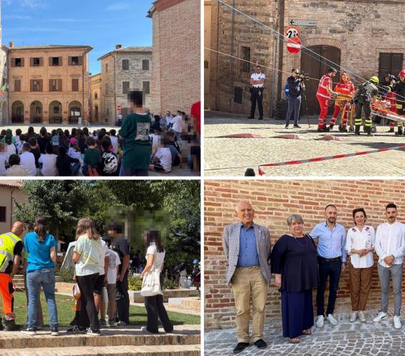 Belforte, il municipio va a fuoco ma è un'esercitazione: 200 studenti protagonisti della giornata della sicurezza