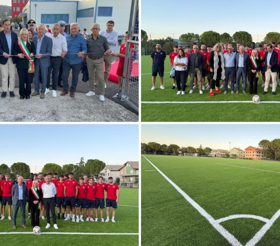 San Severino, nuovo look per il “Tullio Leonori”: inaugurato il campo in erba sintetica