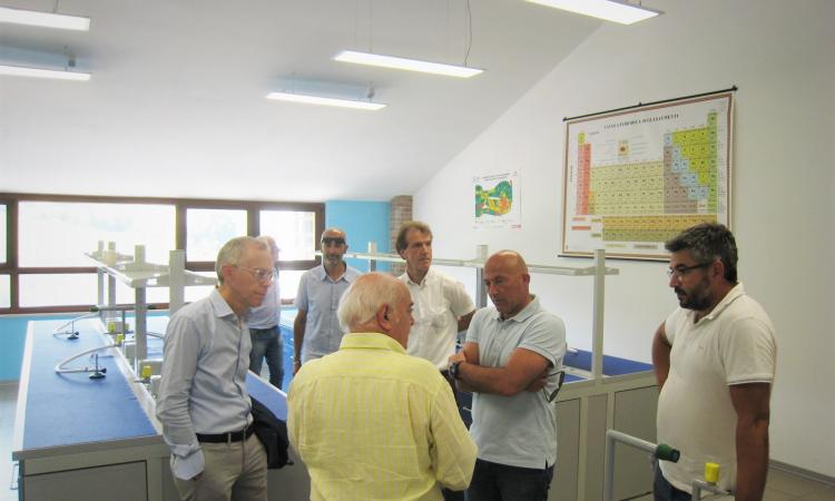 Camerino, sopralluogo del presidente Pettinari al polo scolastico provinciale