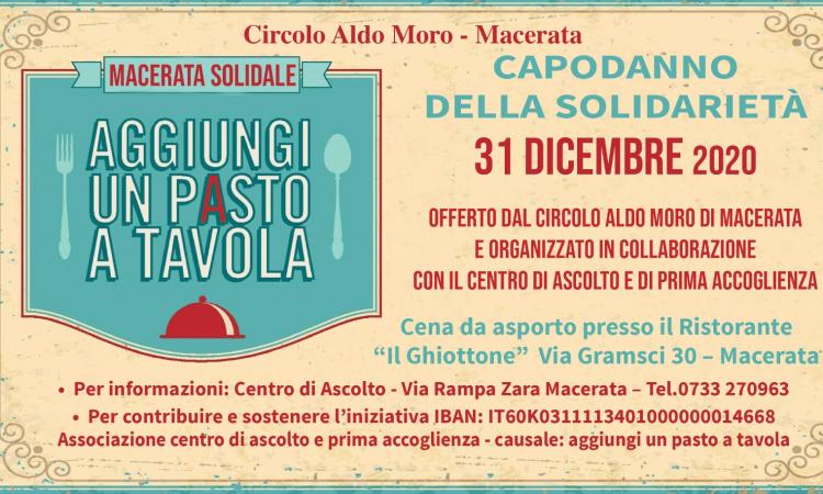 Macerata, 'Aggiungi un pasto a tavola': cena di Capodanno offerta dal Circolo "Aldo Moro"