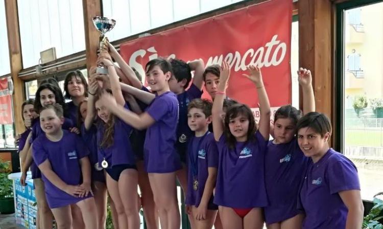 Civitanova:i baby nuotatori de Il Grillo e dell'Ippocampo vincenti a Chiaravalle