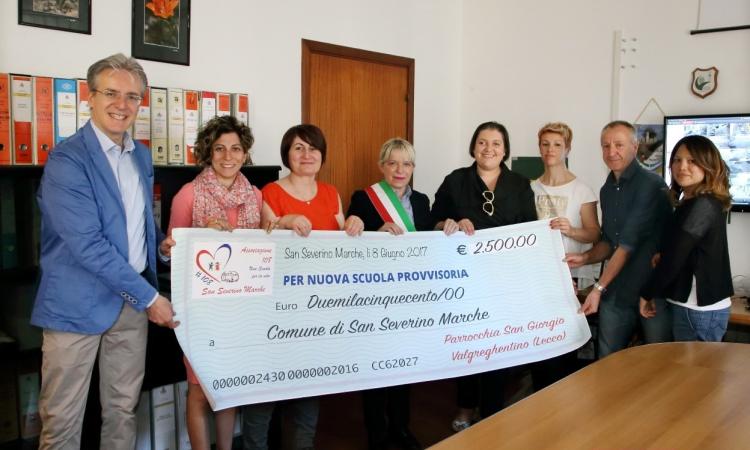 La piccola parrocchia del comune di Valgreghentino invia aiuti a San Severino