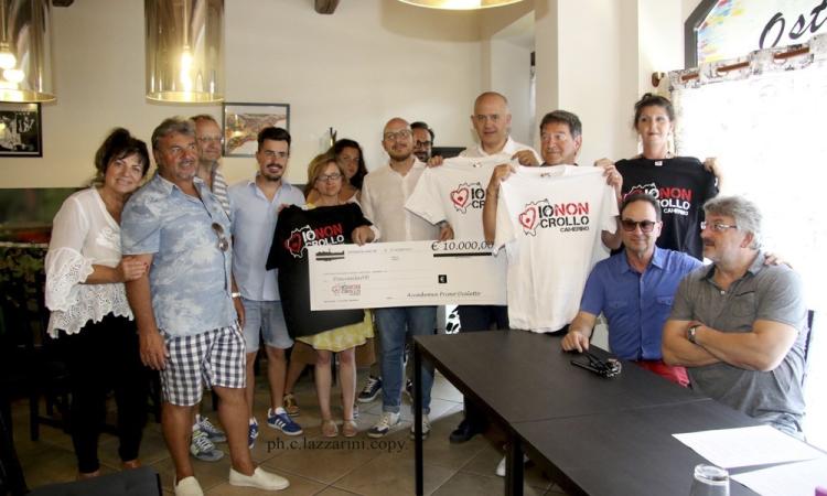 Donati 10mila euro all'associazione “Io Non Crollo” per iniziative a favore dei terremotati