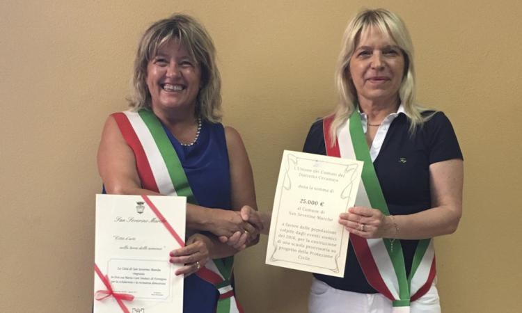 Sisma, sindaco Piermattei riceve dal primo cittadino di Formigine 25 mila euro per la scuola
