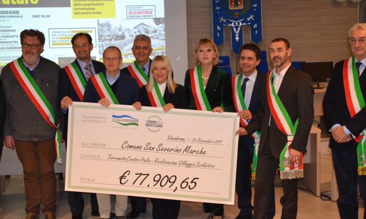San Severino chiama, Terre Martesana rispondono: venti sindaci con la fascia tricolore alla consegna degli aiuti
