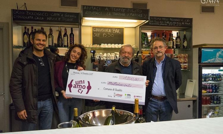 Aperitivo solidale PlayMarche, Cimas e Unimc: raccolti 1.200 euro per il Comune di Gualdo